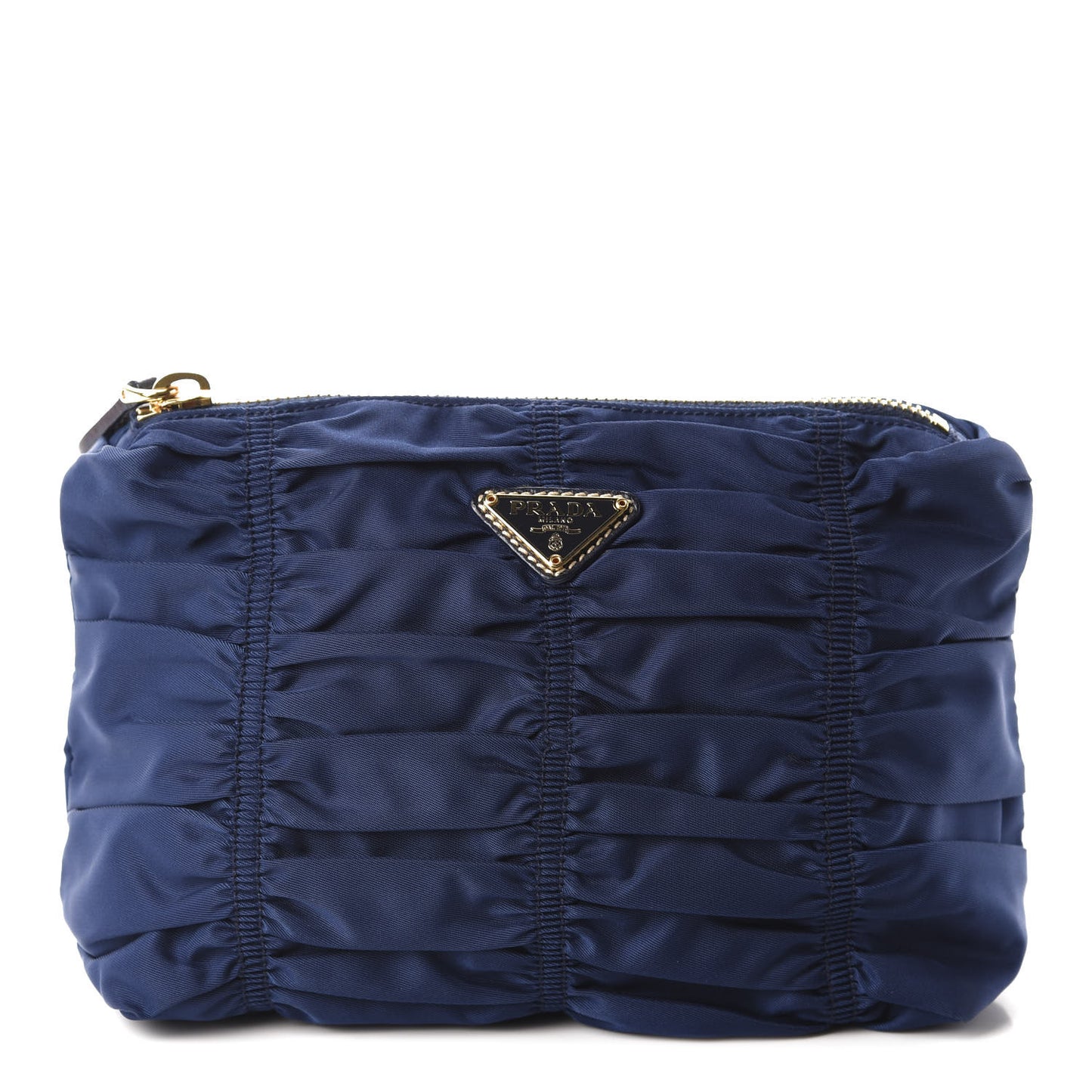 Tessuto Nylon Gaufre Cosmetic Pouch Bluette