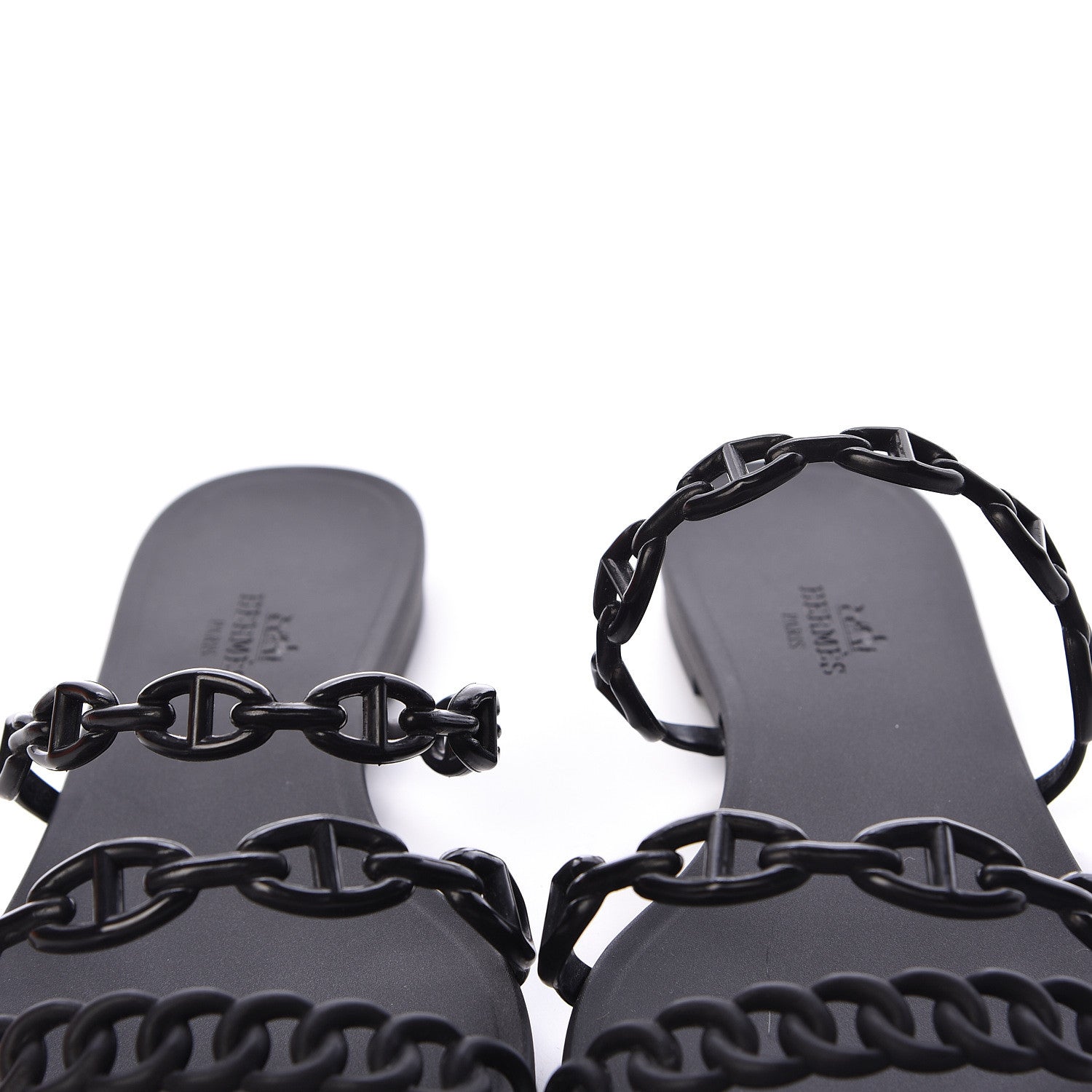 Hermes Rubber Chaine d'Ancre Rivage Sandals 37 Black 8 of 9