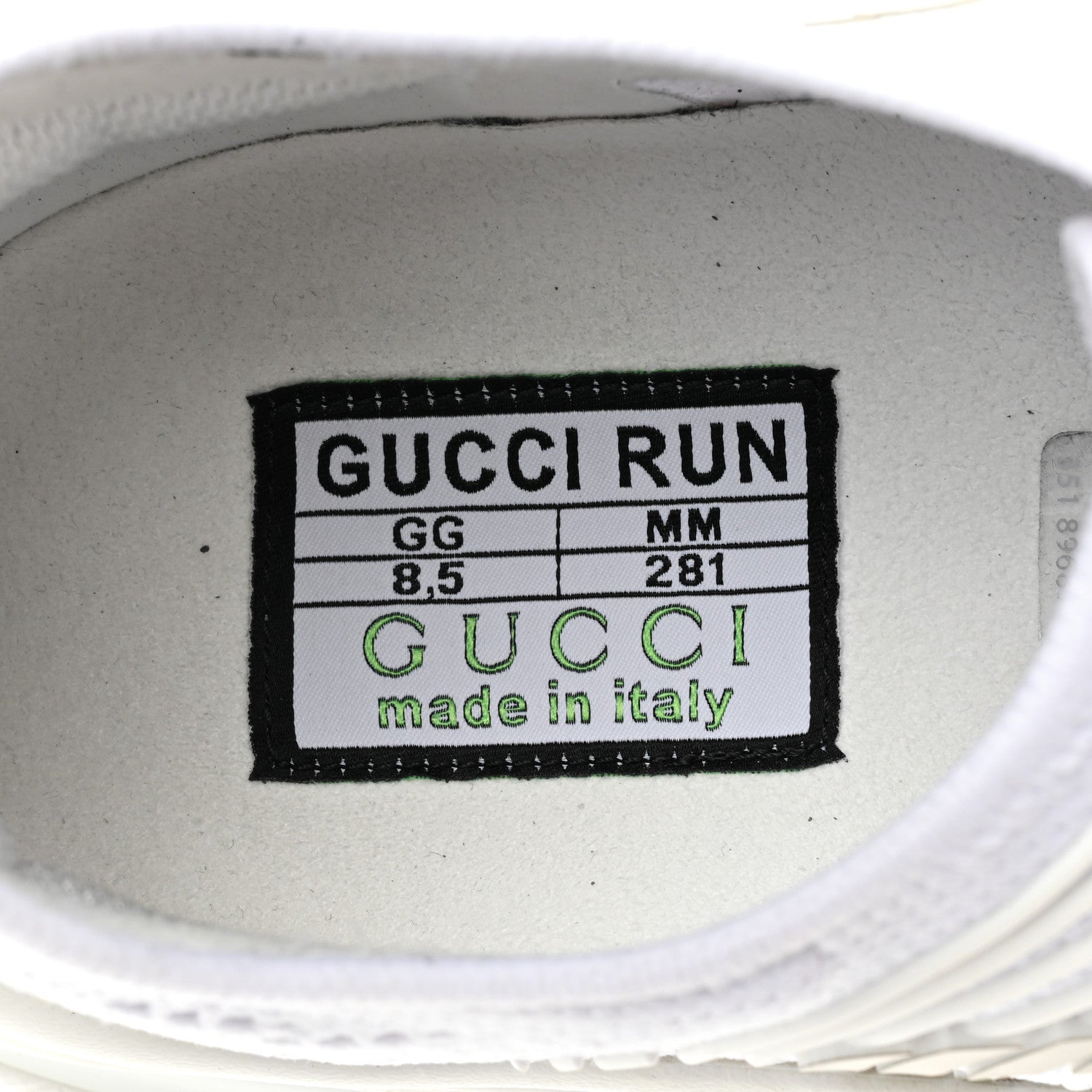 Gucci Technical Knit Fabric Waves Mens Gucci Run Sneakers 8.5 Great White Thunder 7 of 7