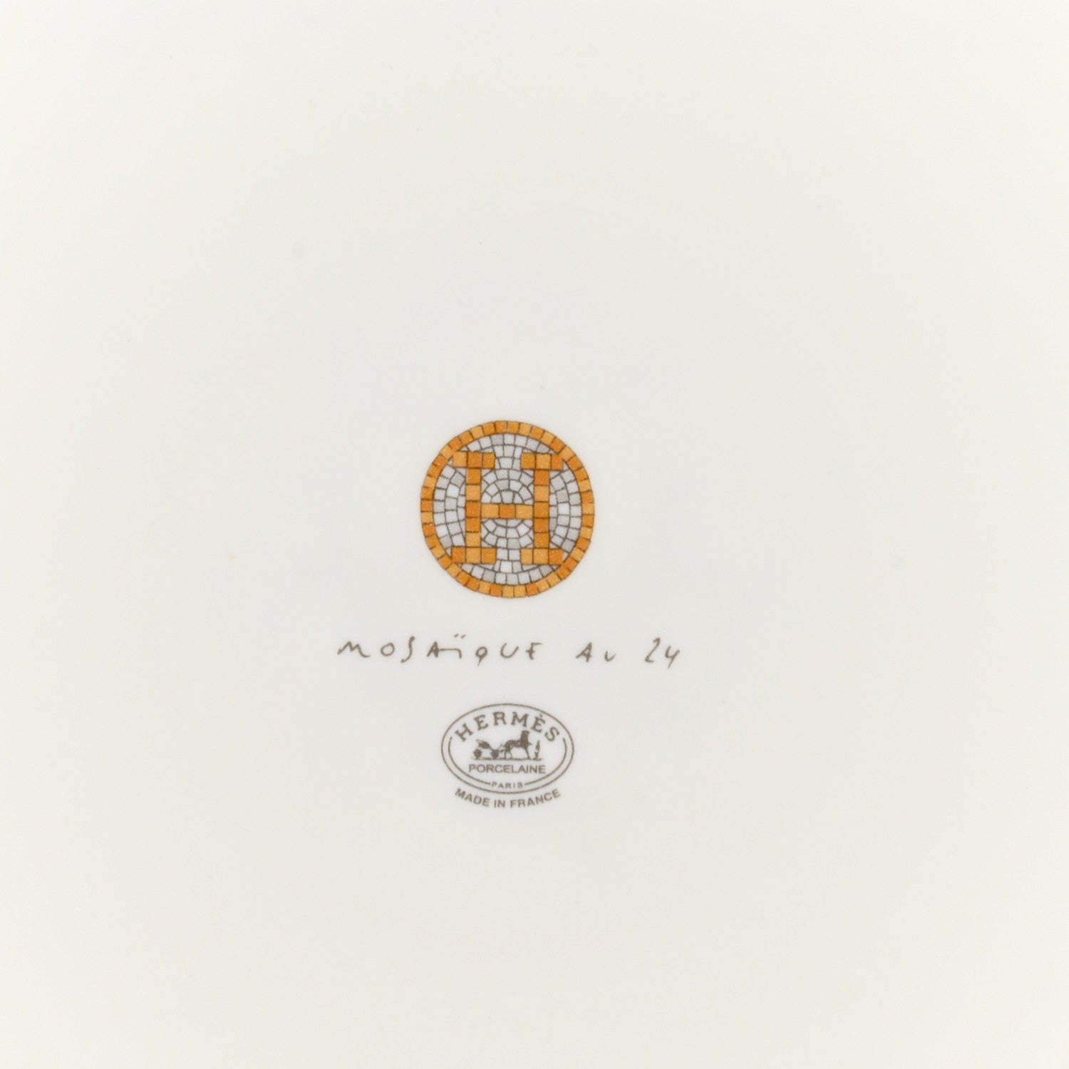 Hermes Porcelain Mosaique au 24 Gold Sushi Plate 5 of 7