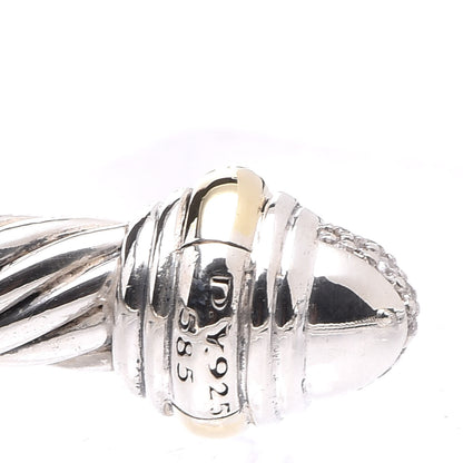 David Yurman Sterling Silver 14K Yellow Gold Diamond 5mm Cable Classics Bracelet 5 of 7