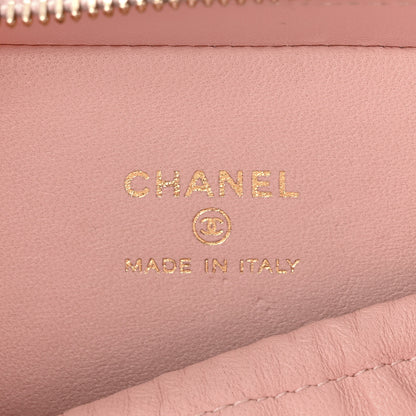 Chanel Glazed Calfskin Quilted Small Top Handle Vanity Case Light Pink 7 of 17
