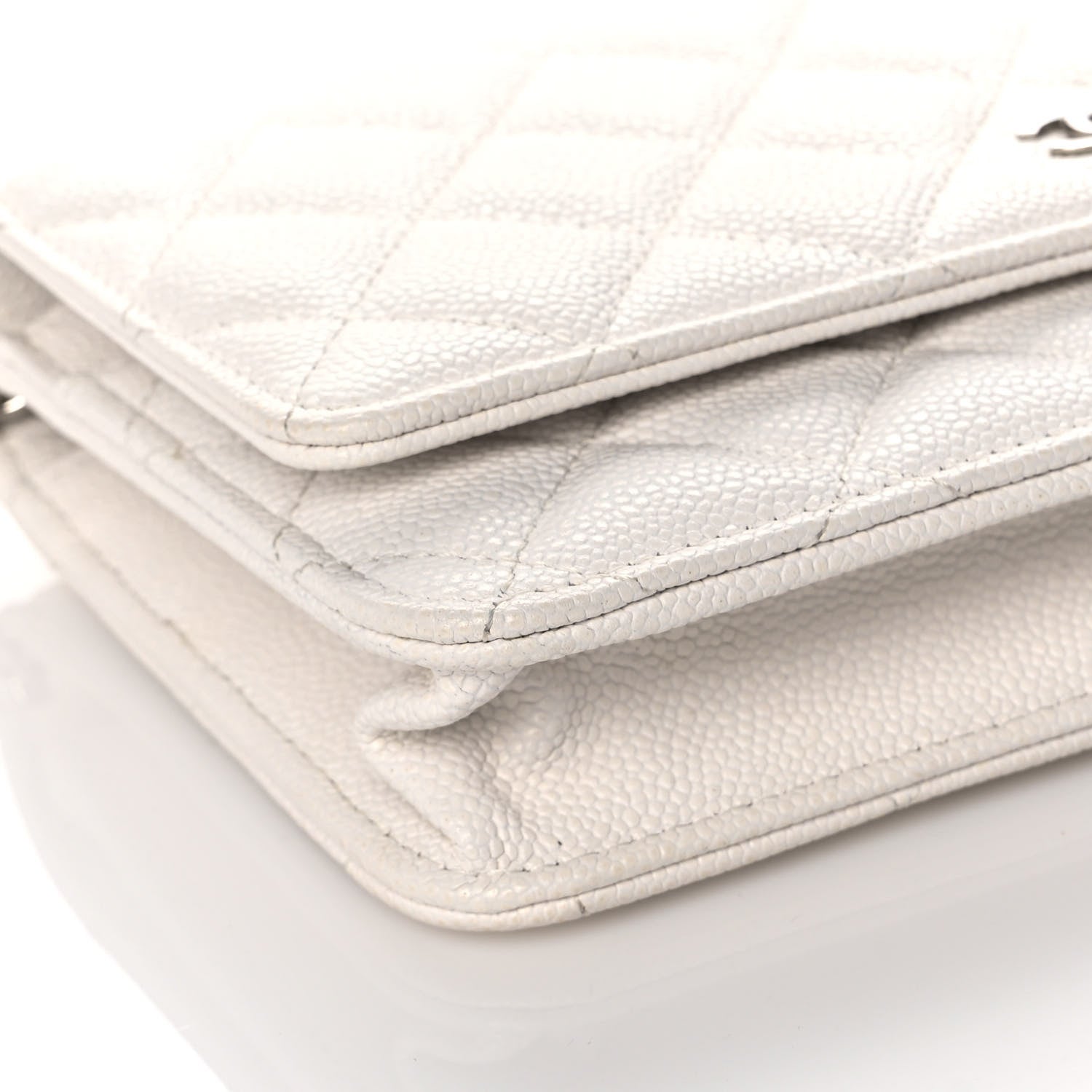 Chanel Caviar Quilted Wallet On Chain WOC White 8 of 14