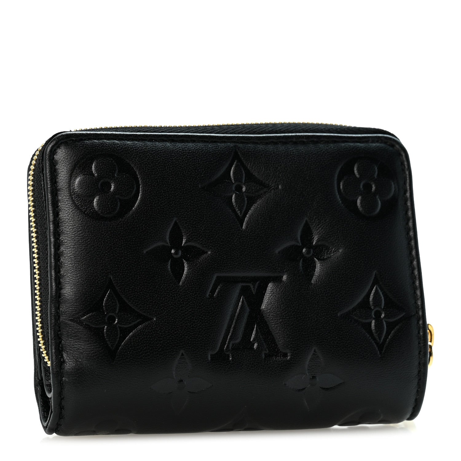 Louis Vuitton Lambskin Embossed Monogram Lou Coussin Wallet Black 3 of 8