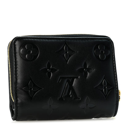 Louis Vuitton Lambskin Embossed Monogram Lou Coussin Wallet Black 3 of 8