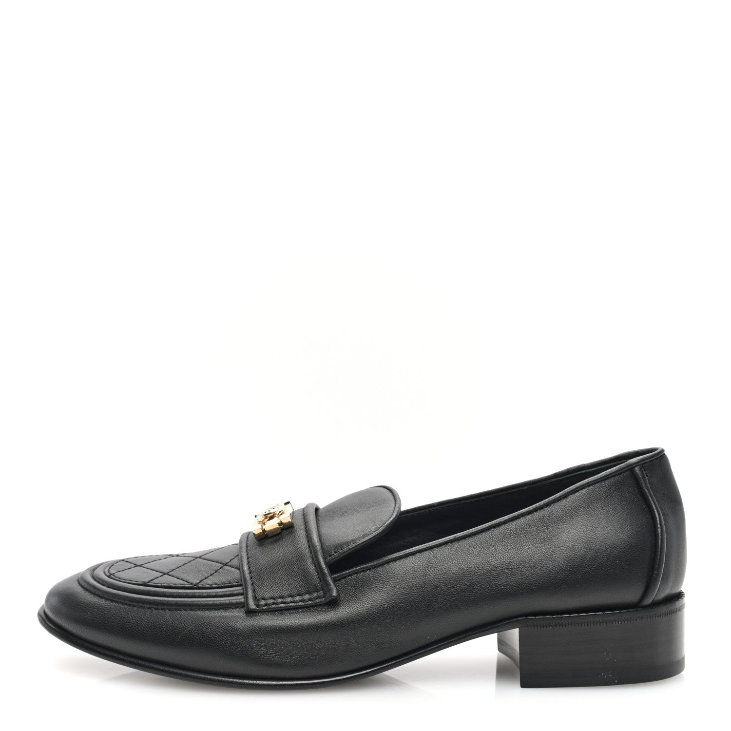 Chanel Lambskin Quilted Boy Loafers 39.5 Black 1 of 7