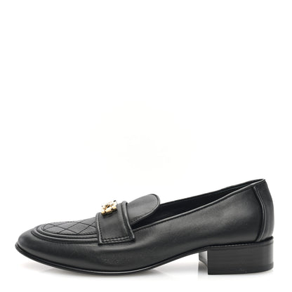 Chanel Lambskin Quilted Boy Loafers 39.5 Black 1 of 7