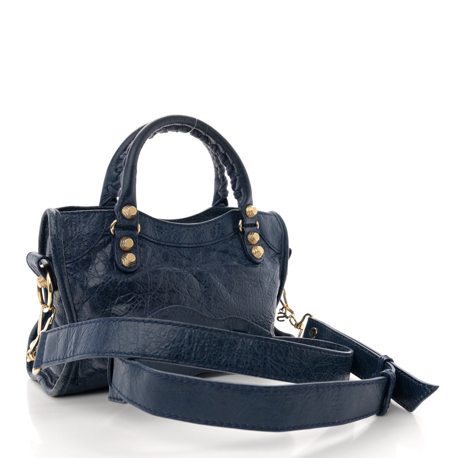 Balenciaga Agneau Giant 12 Gold Hardware Mini City Bleu Mineral 4 of 14