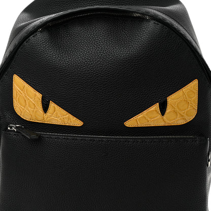 Fendi Cuoio Romano Selleria Crocodile Monster Eyes Backpack Black Girasole 8 of 13