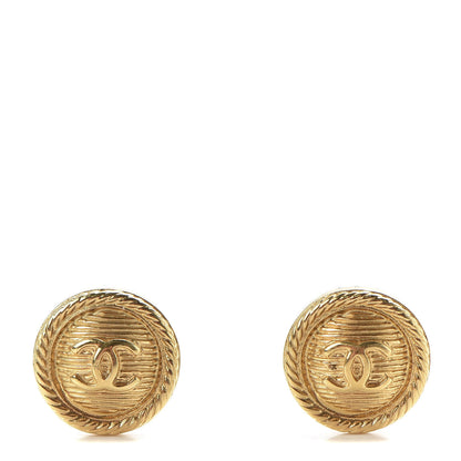 Chanel CC Button Earrings Gold 1 of 5