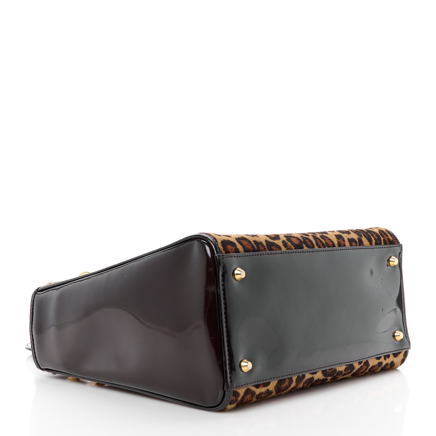 Christian Dior Patent Pony Hair Leopard Print Medium Lady Dior 4 of 11