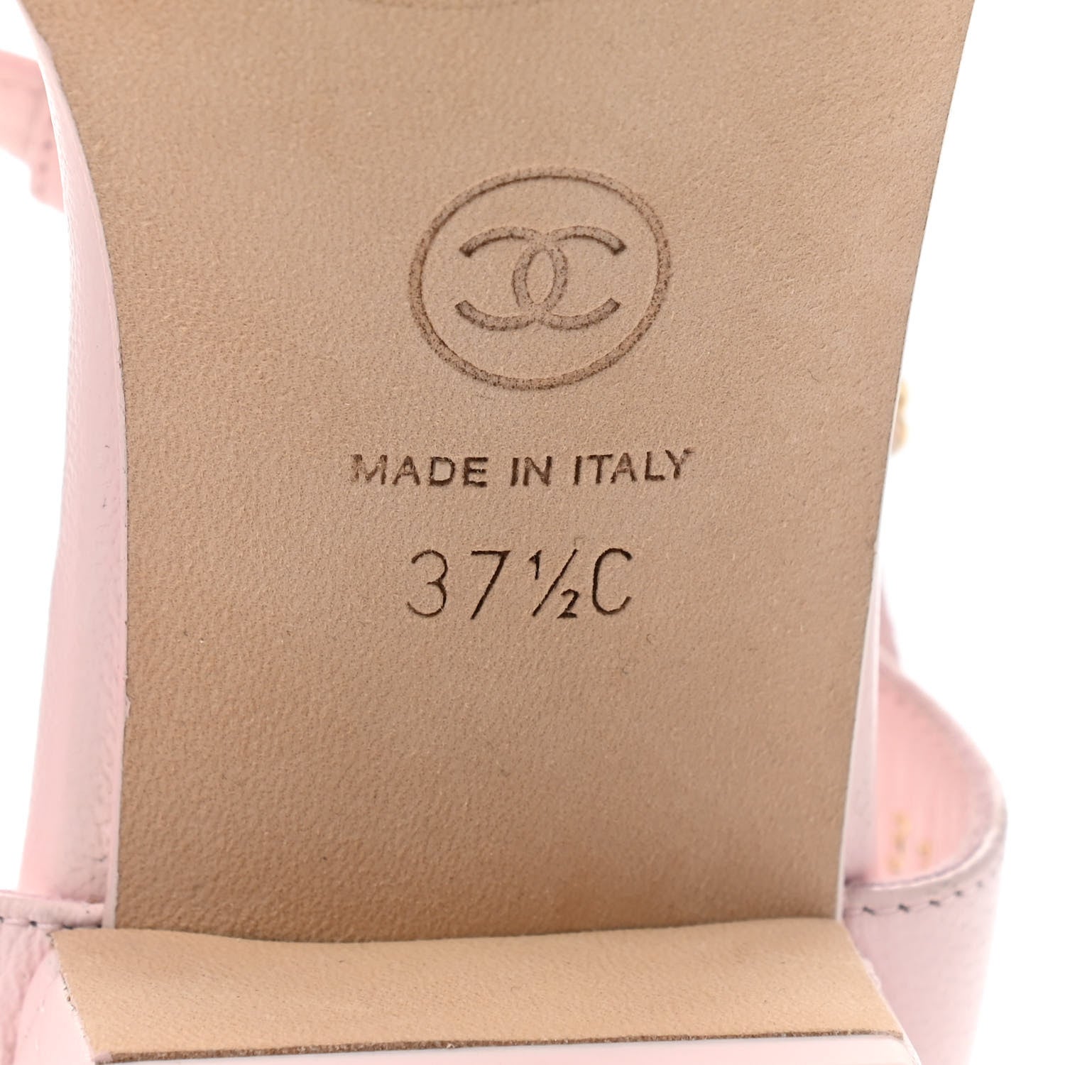 Chanel Lambskin Chain CC Logo Thong Sandals 37.5 Light Pink 6 of 10