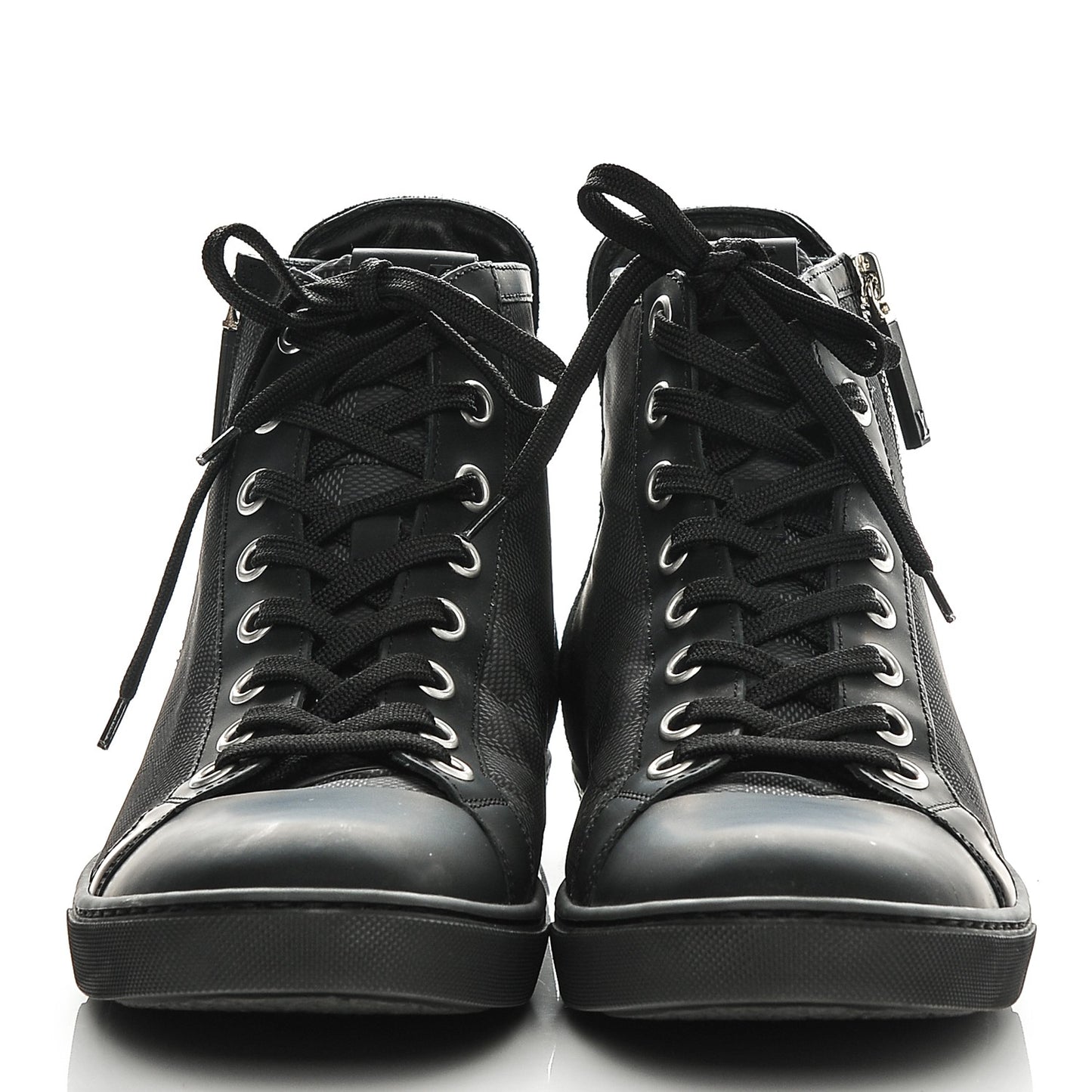 Damier Graphite Calfskin Suede Mens Aventure High Top Sneakers 8
