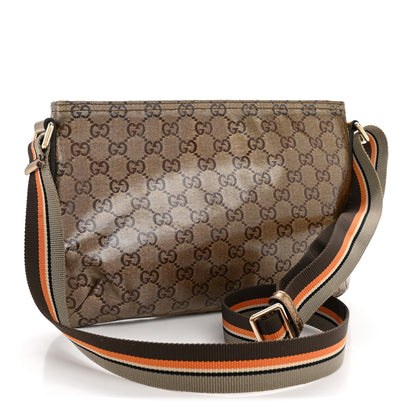Gucci Crystal Monogram Web Small Flat Messenger Crossbody Bronze 3 of 11