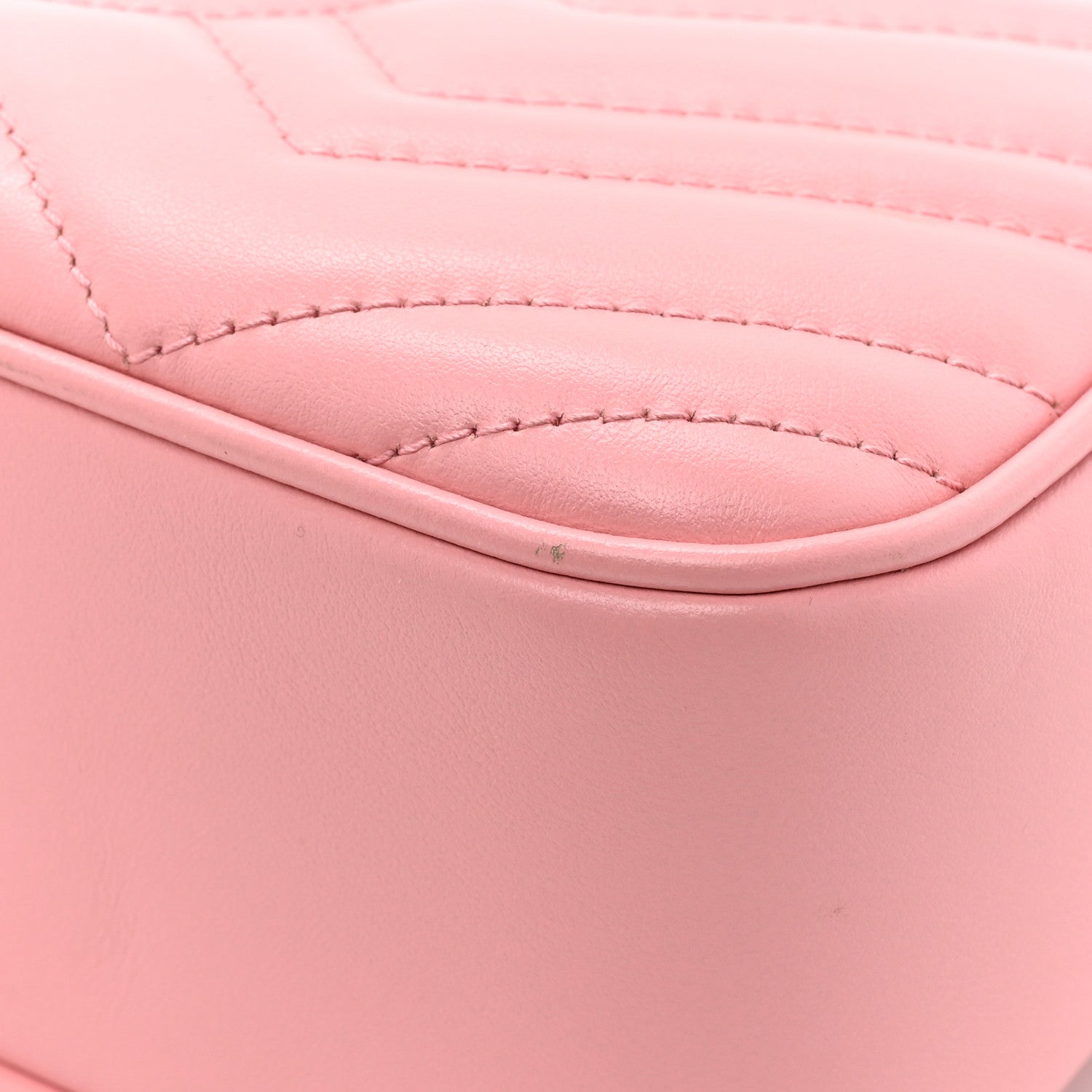 Gucci Calfskin Matelasse Small GG Marmont Chain Shoulder Bag Wild Rose 13 of 15