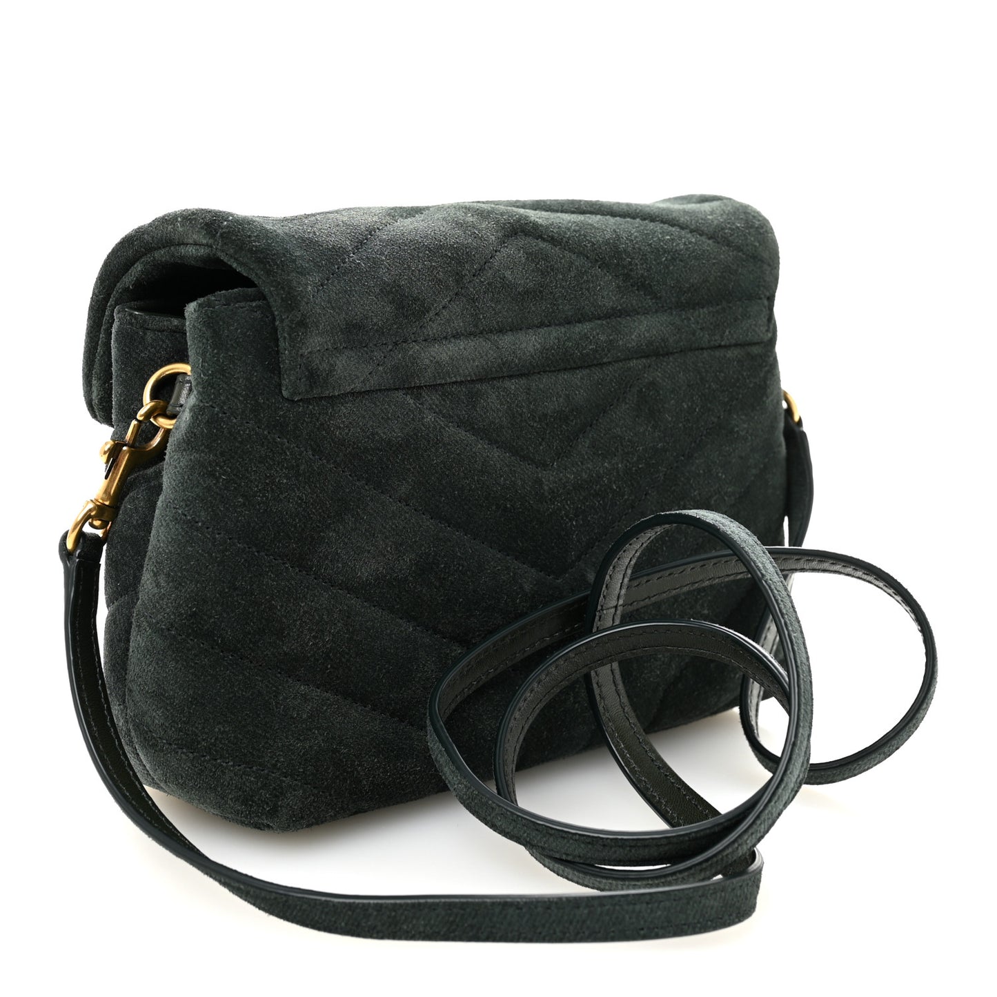 Suede Y Quilted Monogram Toy Loulou Crossbody Bag Dark Forest Dark Forest