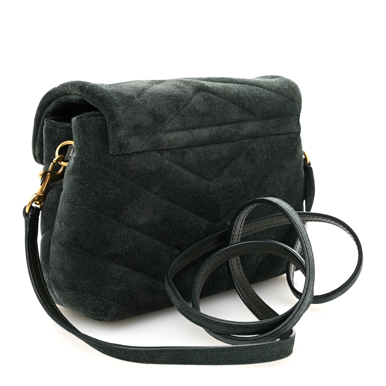 Saint Laurent Suede Y Quilted Monogram Toy Loulou Crossbody Bag Dark Forest Dark Forest 3 of 11