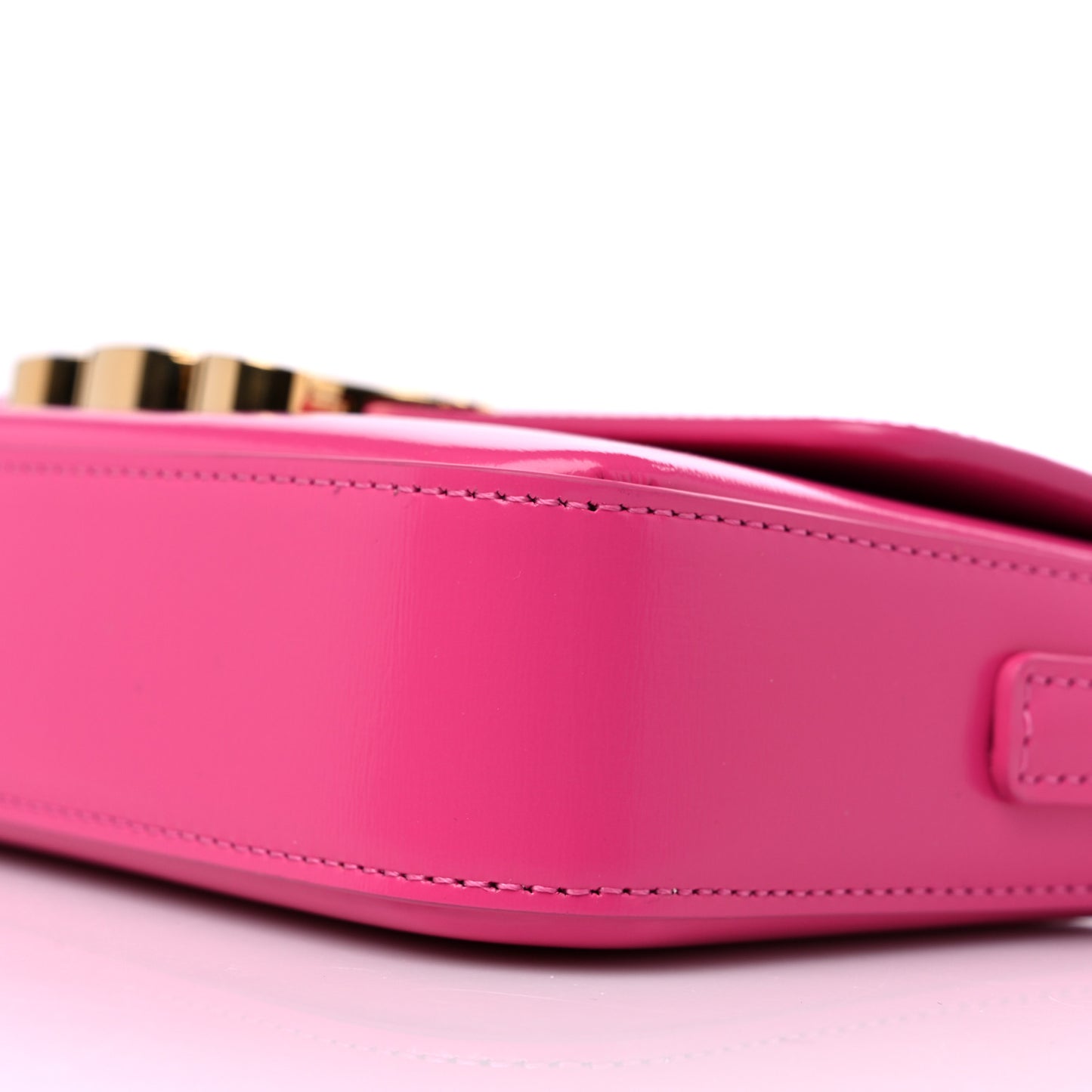 Shiny Calfskin Triomphe Shoulder Bag Fuchsia