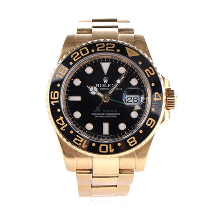 Rolex 18K Yellow Gold 40mm GMT-Master II Watch Black 116718LN 1 of 8