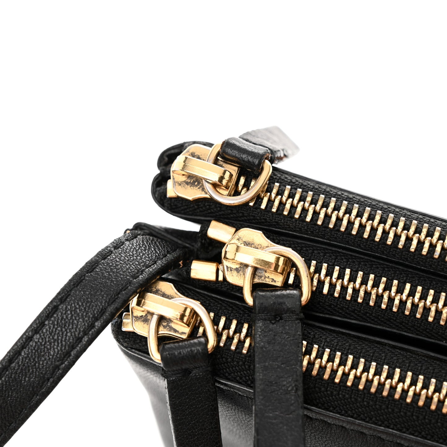 Lambskin Small Trio Crossbody Bag Black