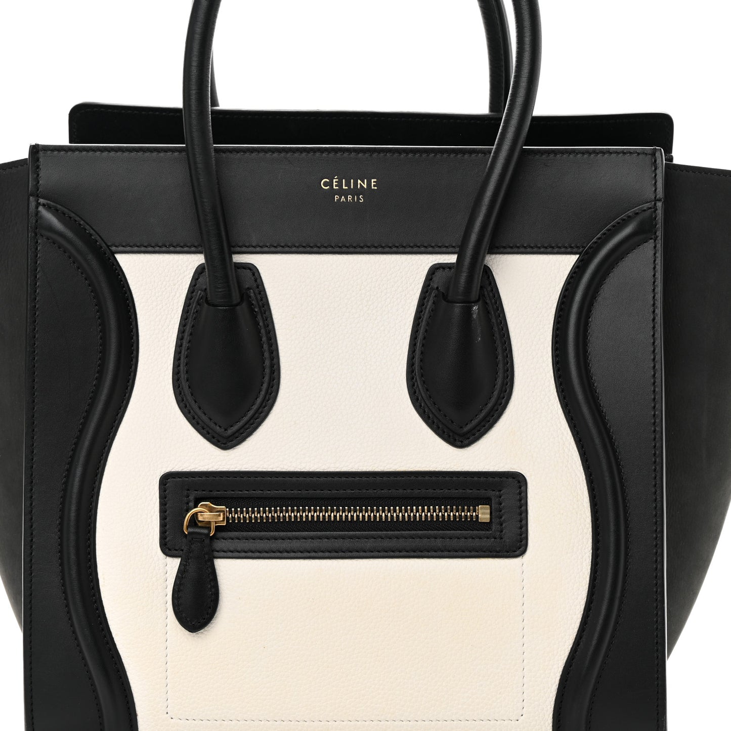 Baby Grained Calfskin Tri-Color Micro Luggage White Liquorice