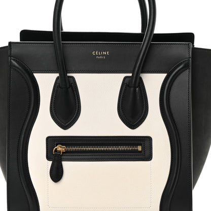 Celine Baby Grained Calfskin Tri-Color Micro Luggage White Liquorice 6 of 11