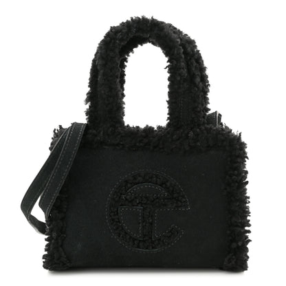 Telfar X UGG Suede Shearling Small Shopping Bag Black 1 of 12