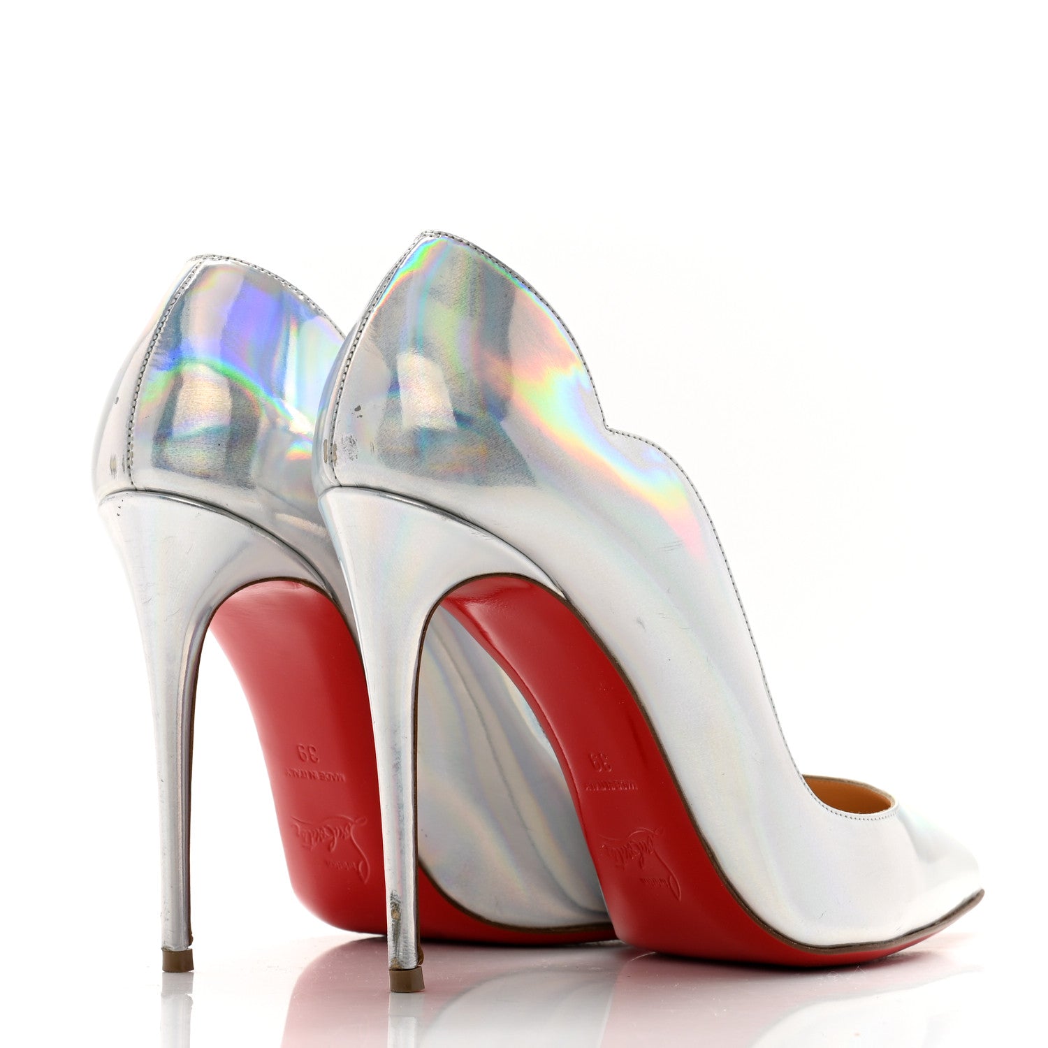 Christian Louboutin Specchio Laser So Kate 120 Pumps 39 Silver 4 of 12