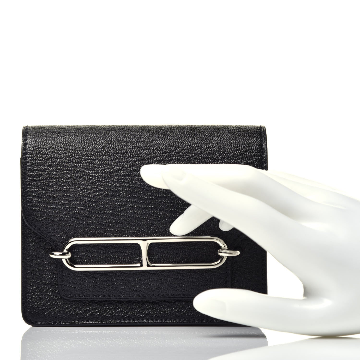 Hermes Chevre Mysore Roulis Slim Wallet Black 2 of 7