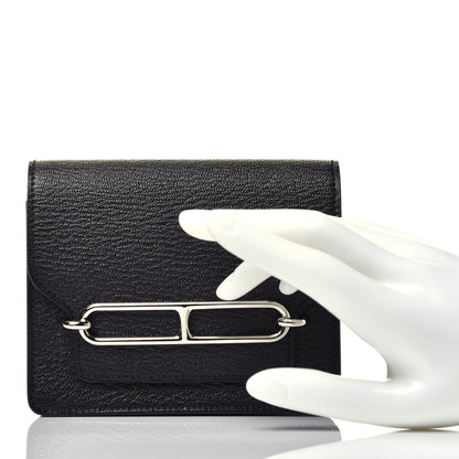 Hermes Chevre Mysore Roulis Slim Wallet Black 2 of 7