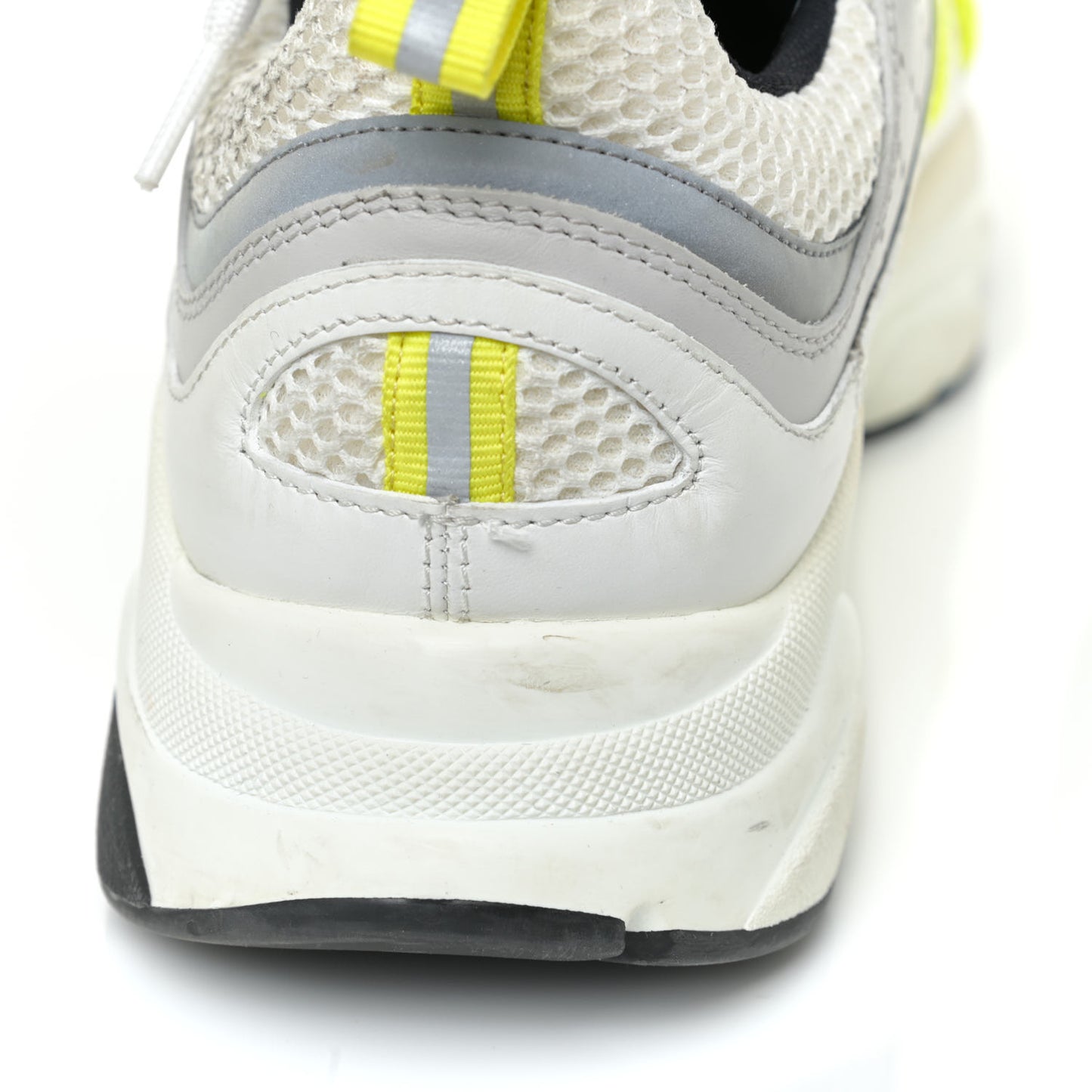 Technical Mesh Calfskin Mens B22 Sneakers 43 White Yellow