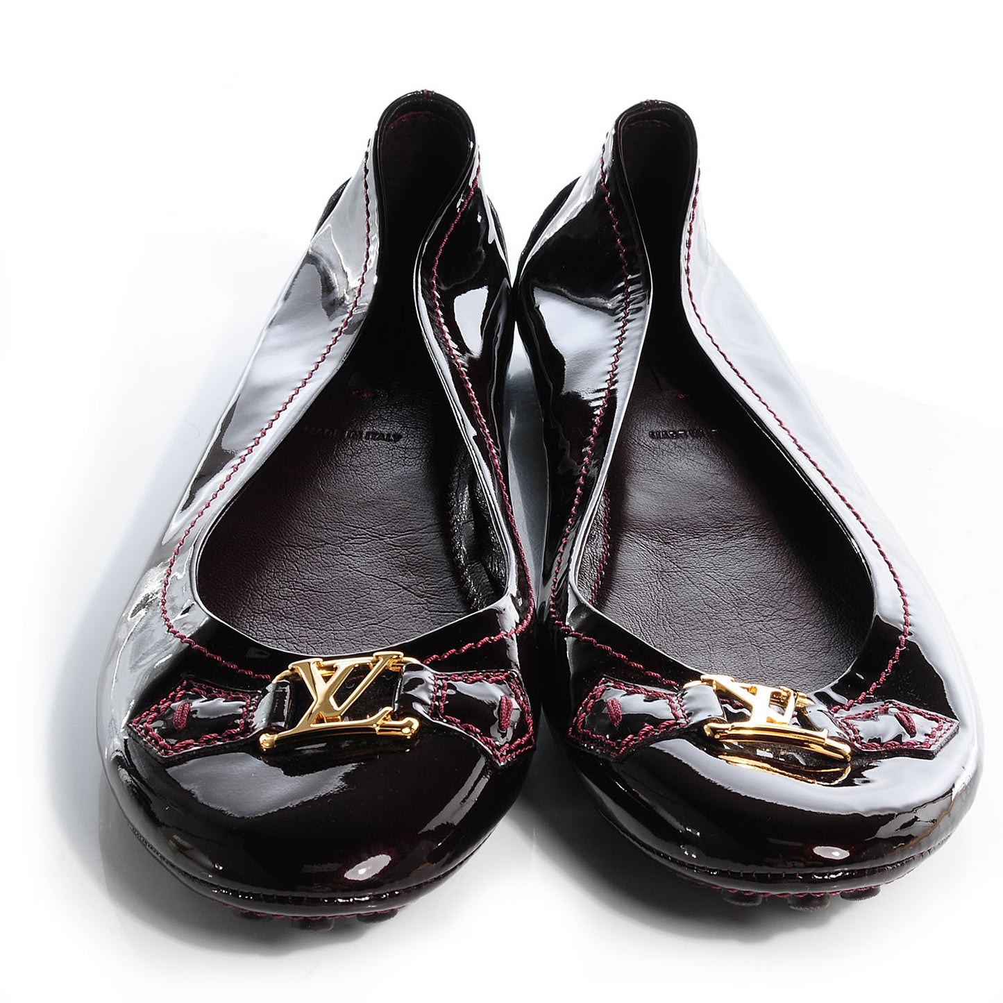 Patent Oxford Ballerina Flats Amarante Size 42