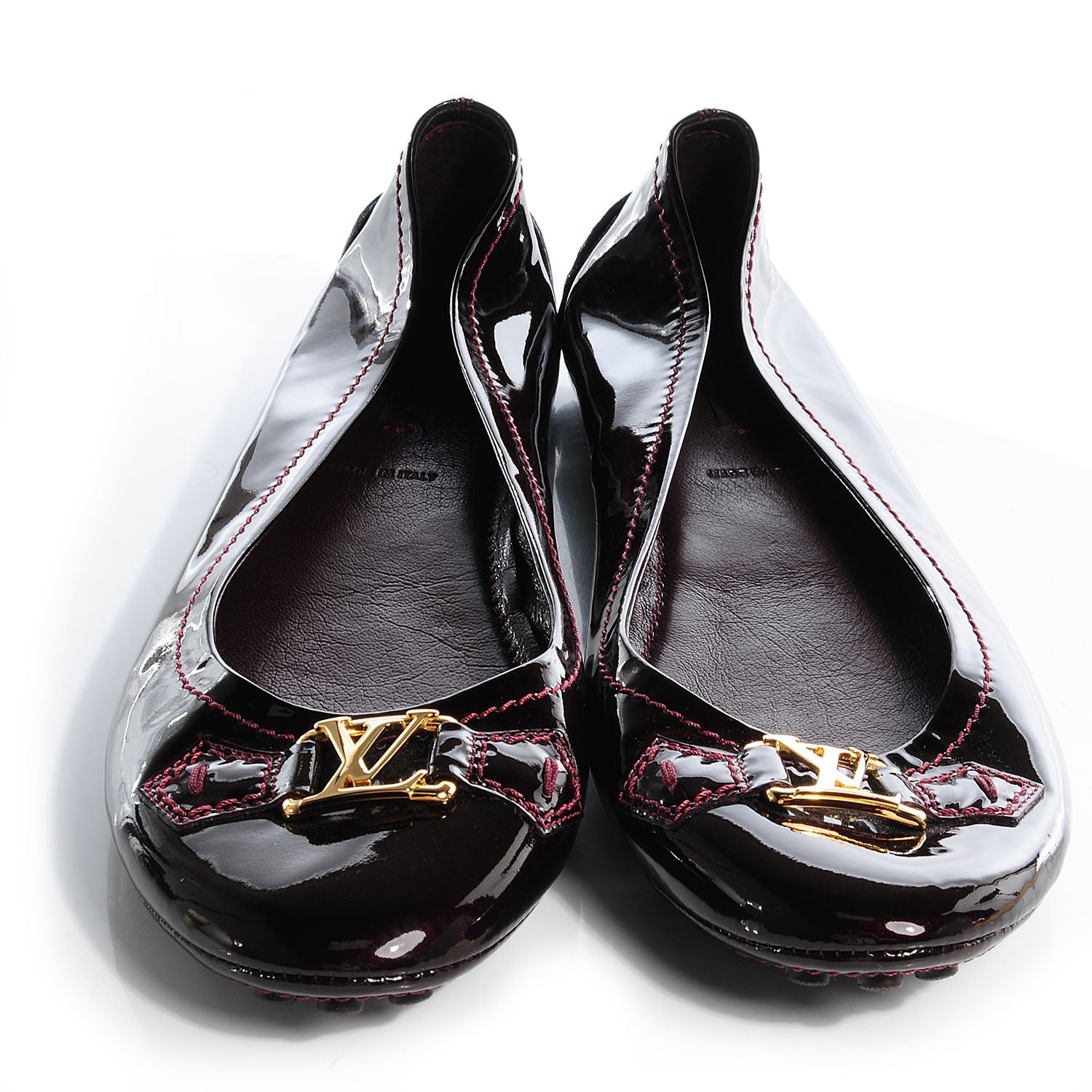 Louis Vuitton Patent Oxford Ballerina Flats Amarante Size 42 2 of 9