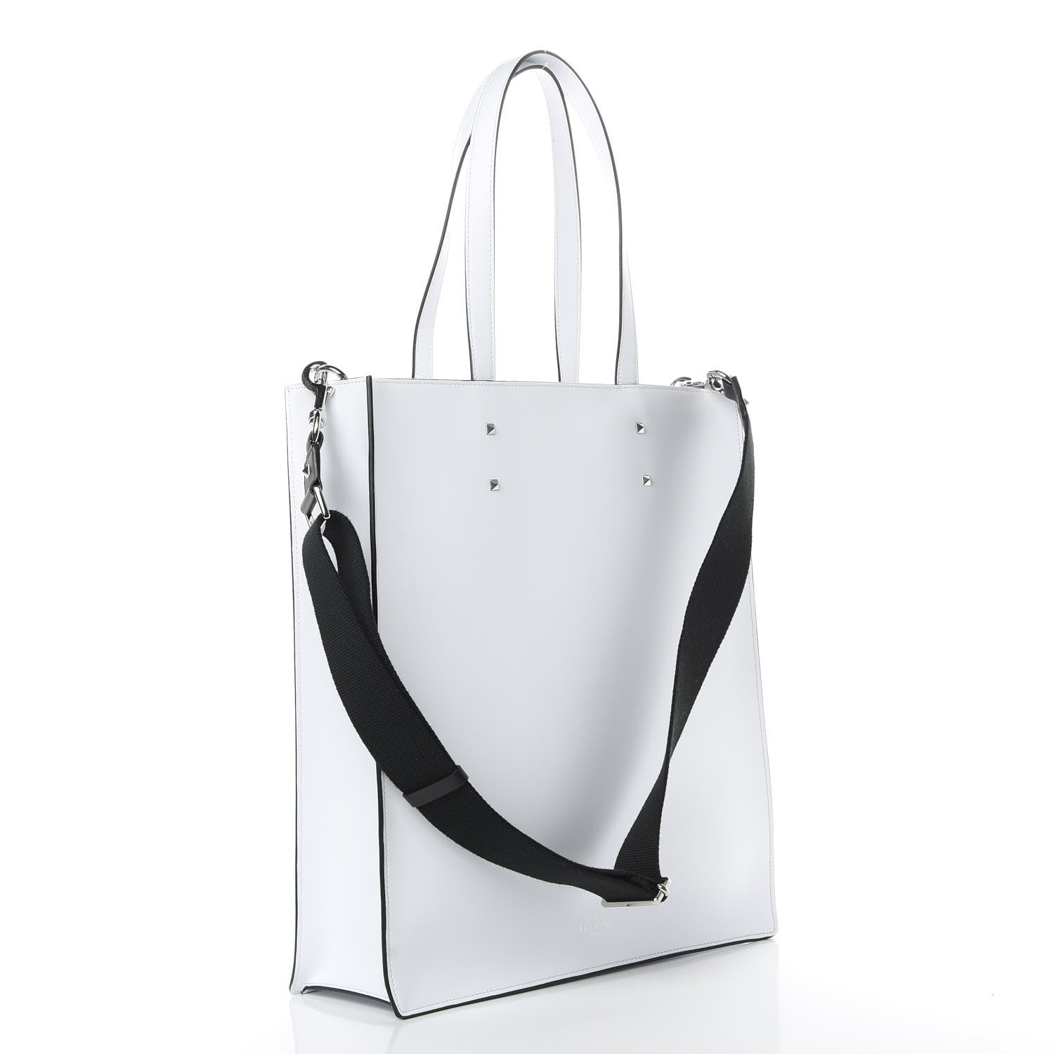 Valentino Garavani Printed Calfskin VLTN Tote Bag White 5 of 11