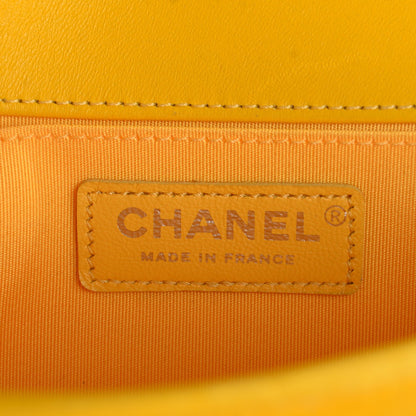 Chanel Velvet Quilted Medium Boy Flap Yellow 7 of 8