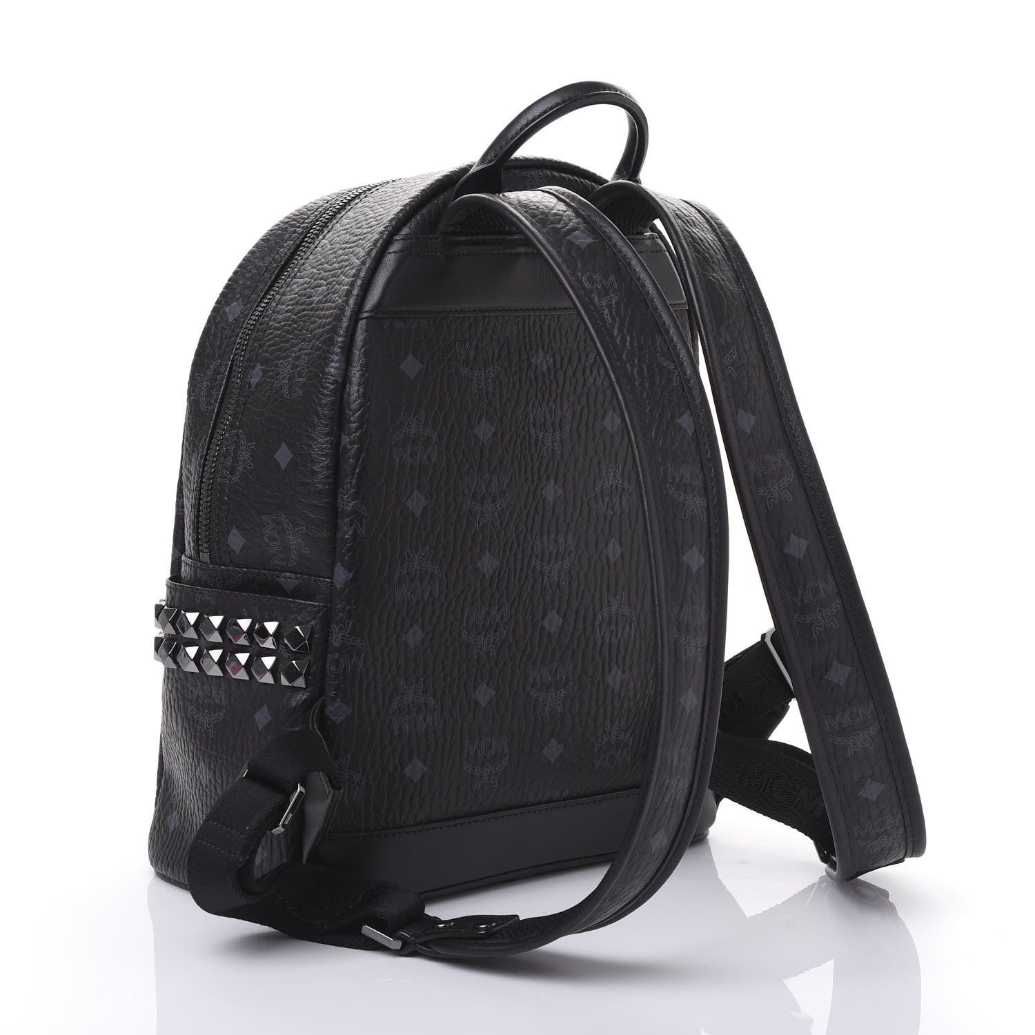 MCM Visetos Small Side Stud Stark Backpack Black 2 of 12