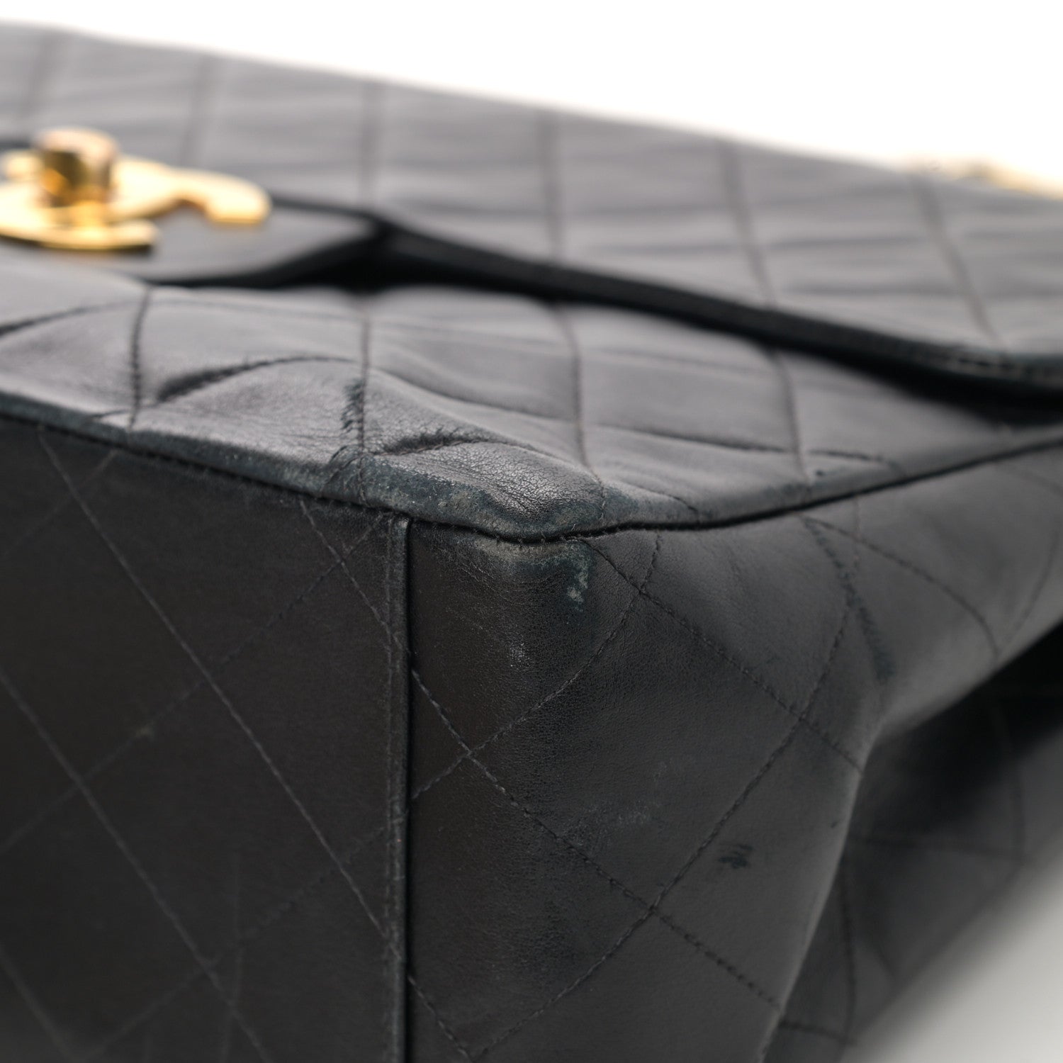 Chanel Lambskin Quilted XL Jumbo Single Flap Black 11 of 23