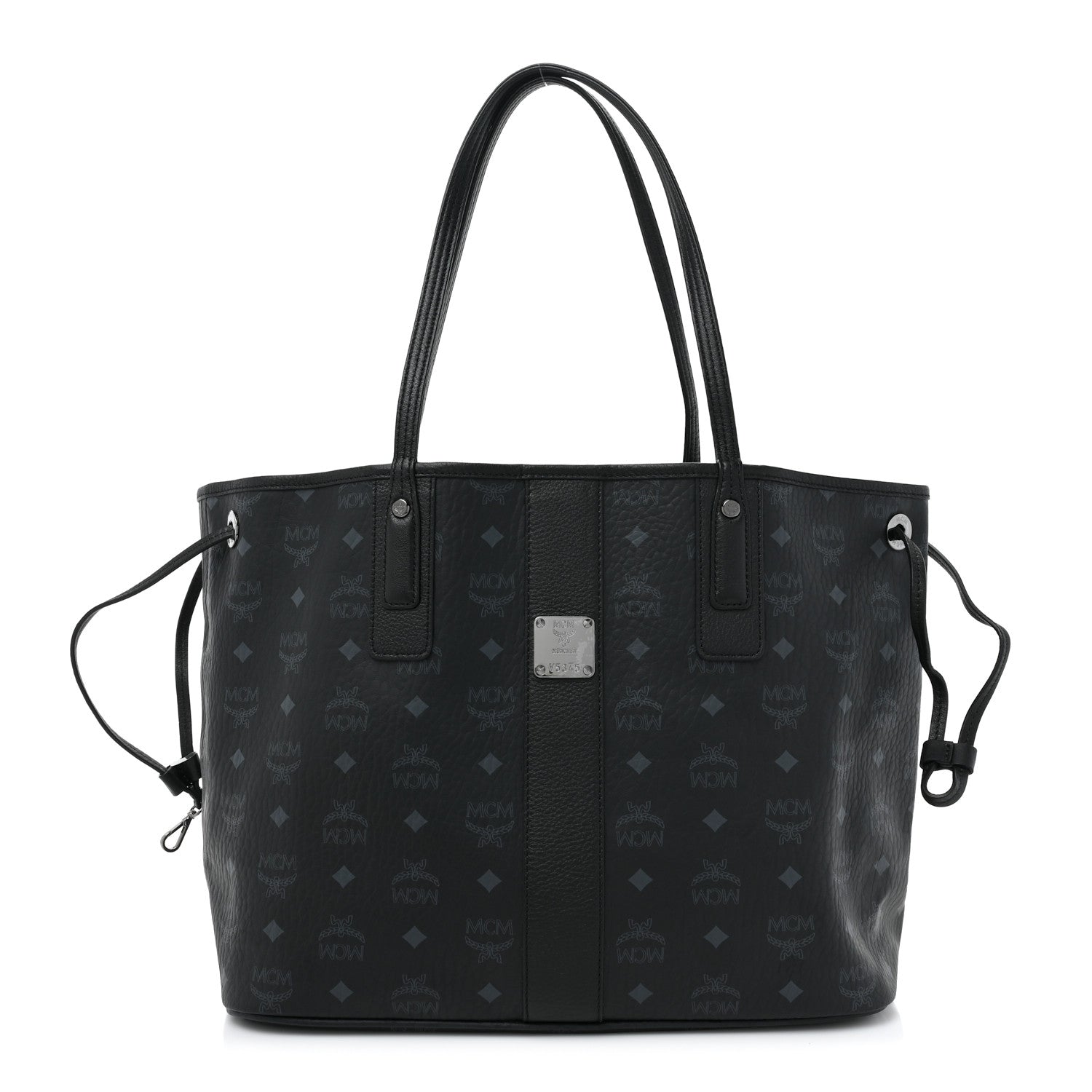 MCM Visetos Medium Liz Reversible Shopper Tote Black 1 of 16