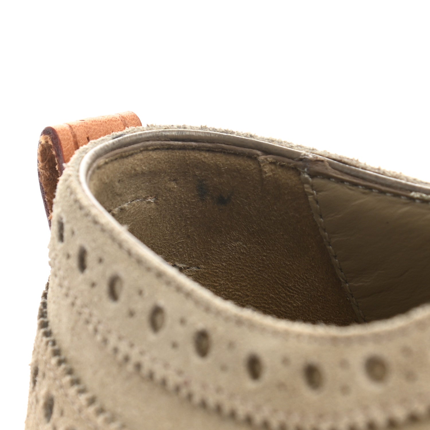 Louis Vuitton Suede Palm Beach Wing Tip Mens Derby Shoes 8 Beige 11 of 11