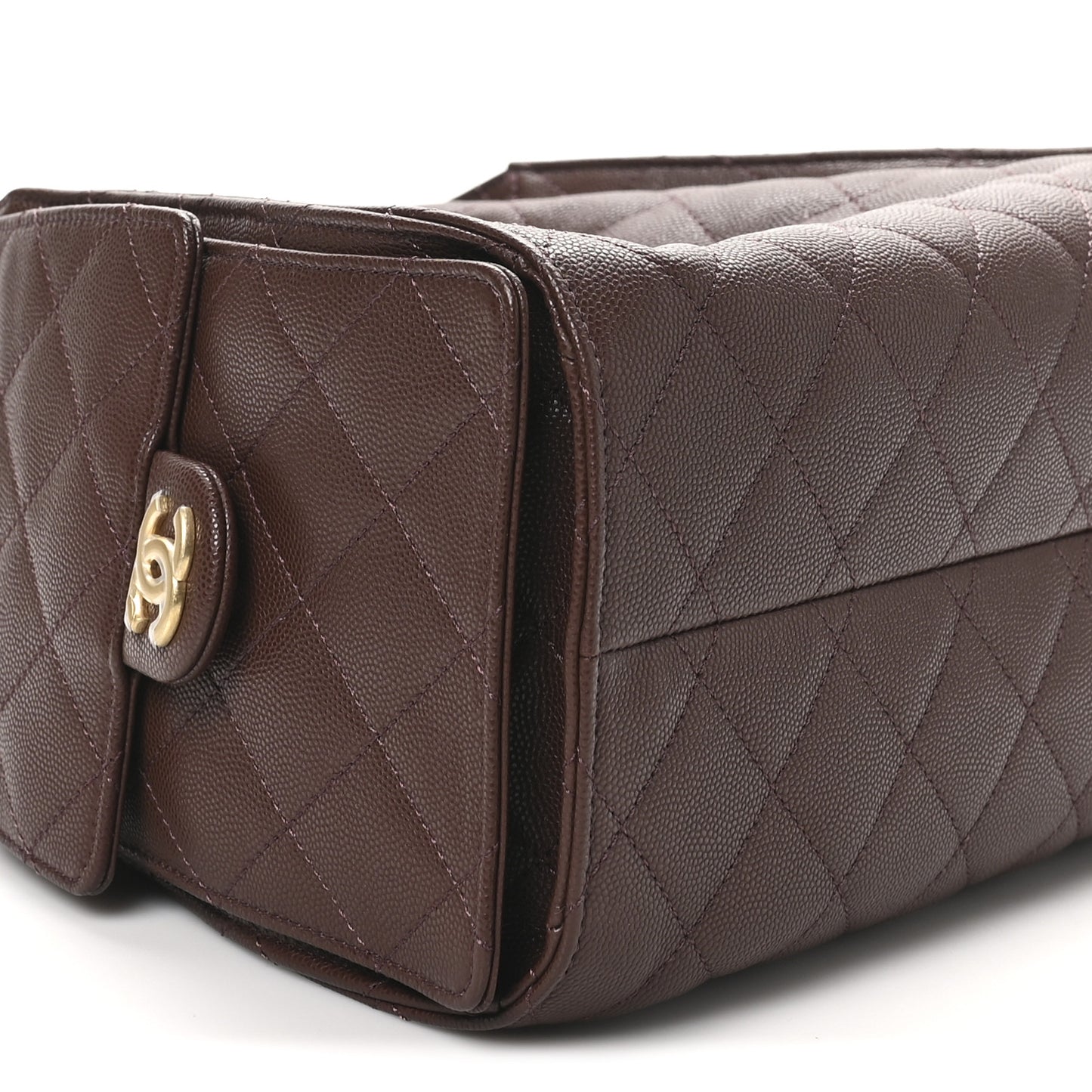 Caviar Quilted Small Chanel 25 Handbag Dark Brown