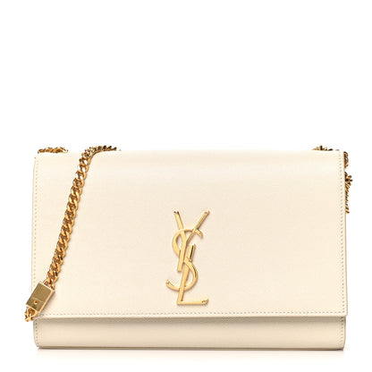 Saint Laurent Grain De Poudre Medium Classic Monogram Kate Satchel Crema Soft 1 of 11