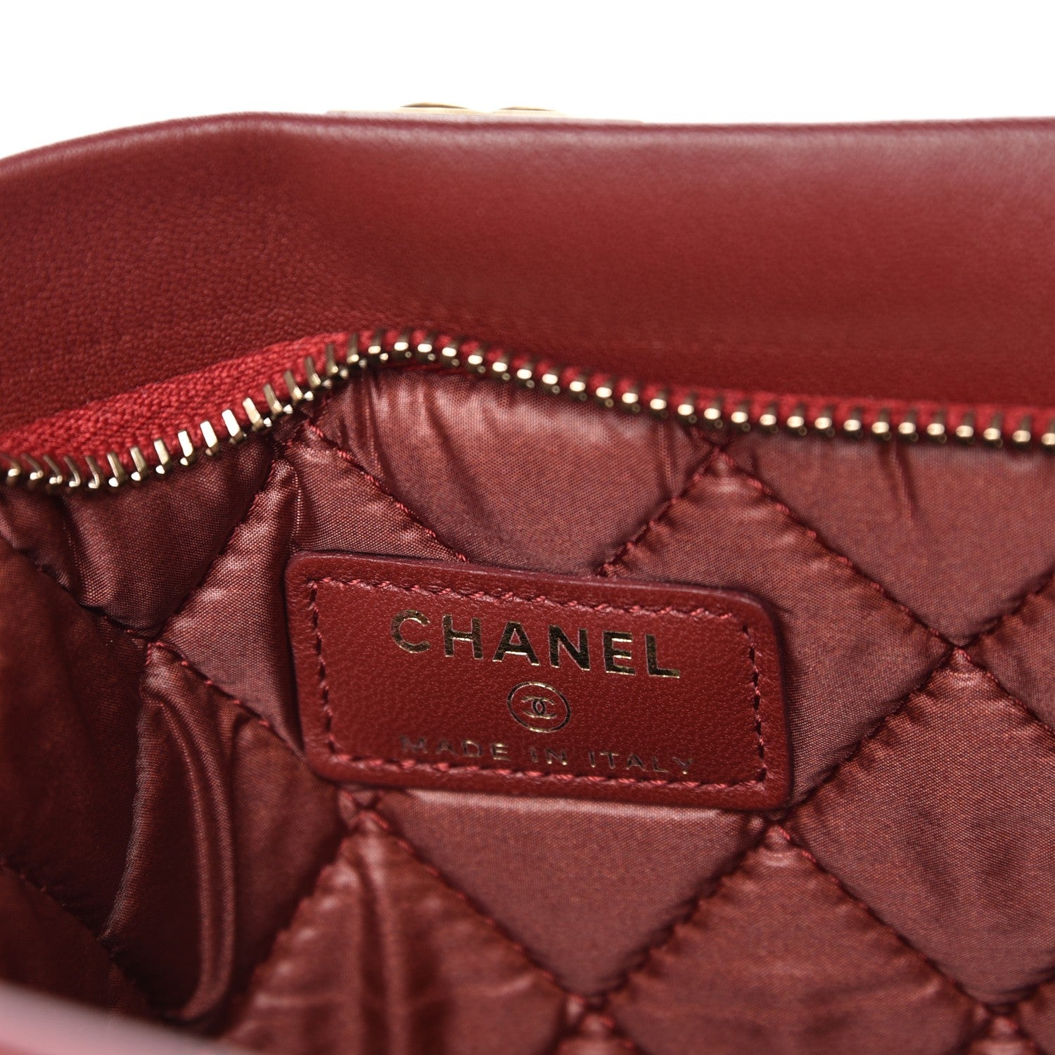 Chanel Lambskin Quilted Beauty CC Boy Clutch Red 6 of 9