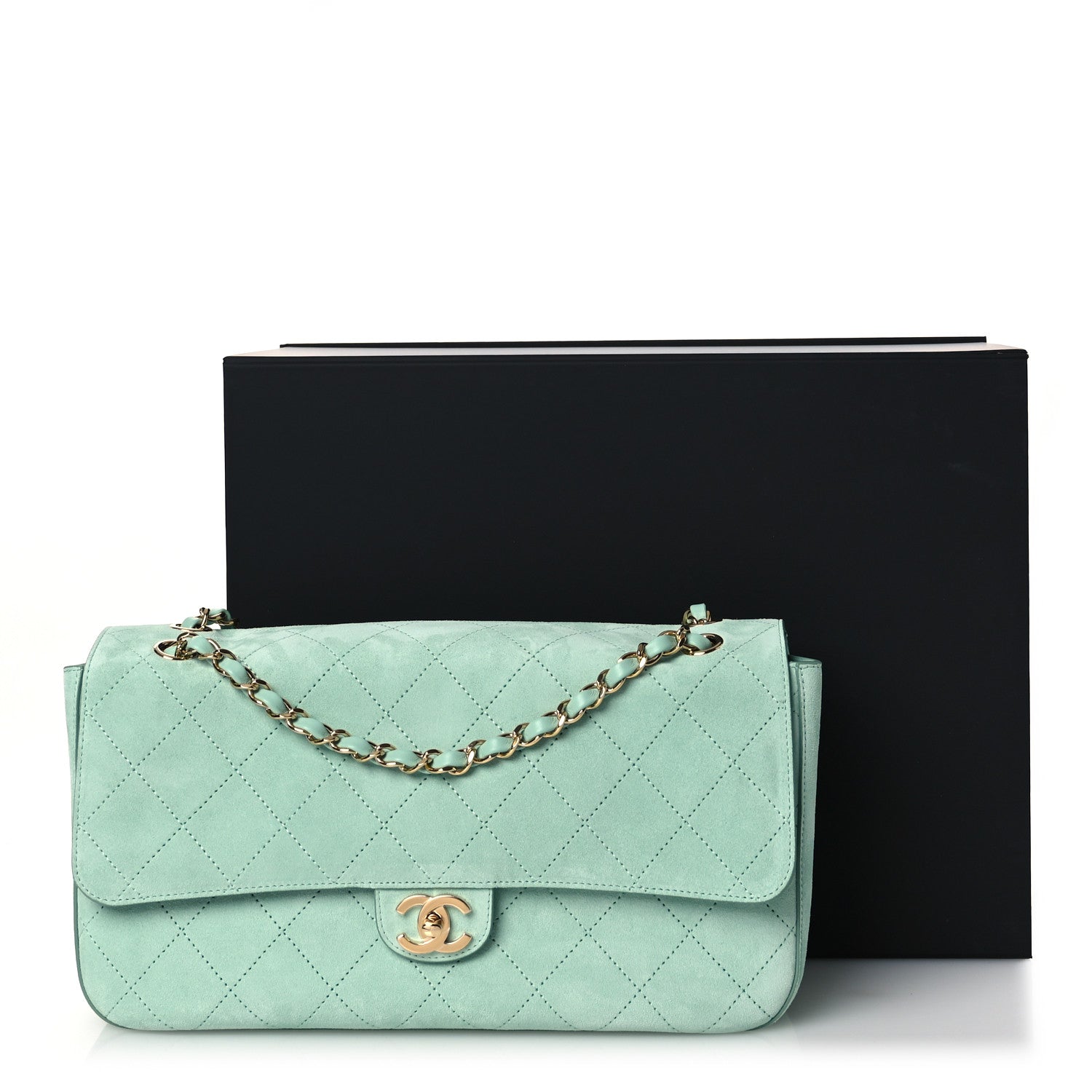 Chanel Suede Calfskin Small Souplissimo Maxi Flap Green 22 of 22