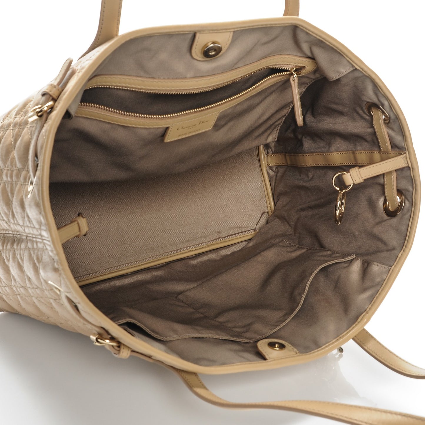 Coated Canvas Cannage Medium Panarea Tote Beige
