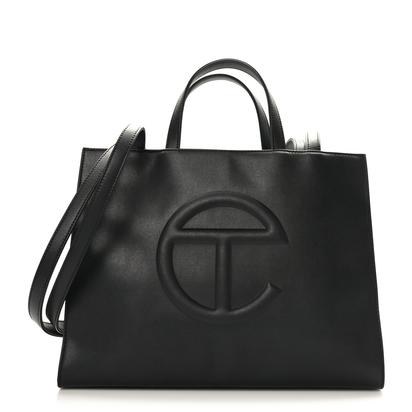 Vegan Leather Medium Shopping Bag Black