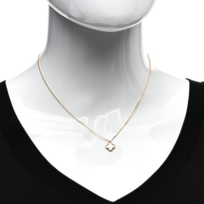 Van Cleef & Arpels 18K Yellow Gold Mother of Pearl Sweet Alhambra Pendant Necklace 2 of 5