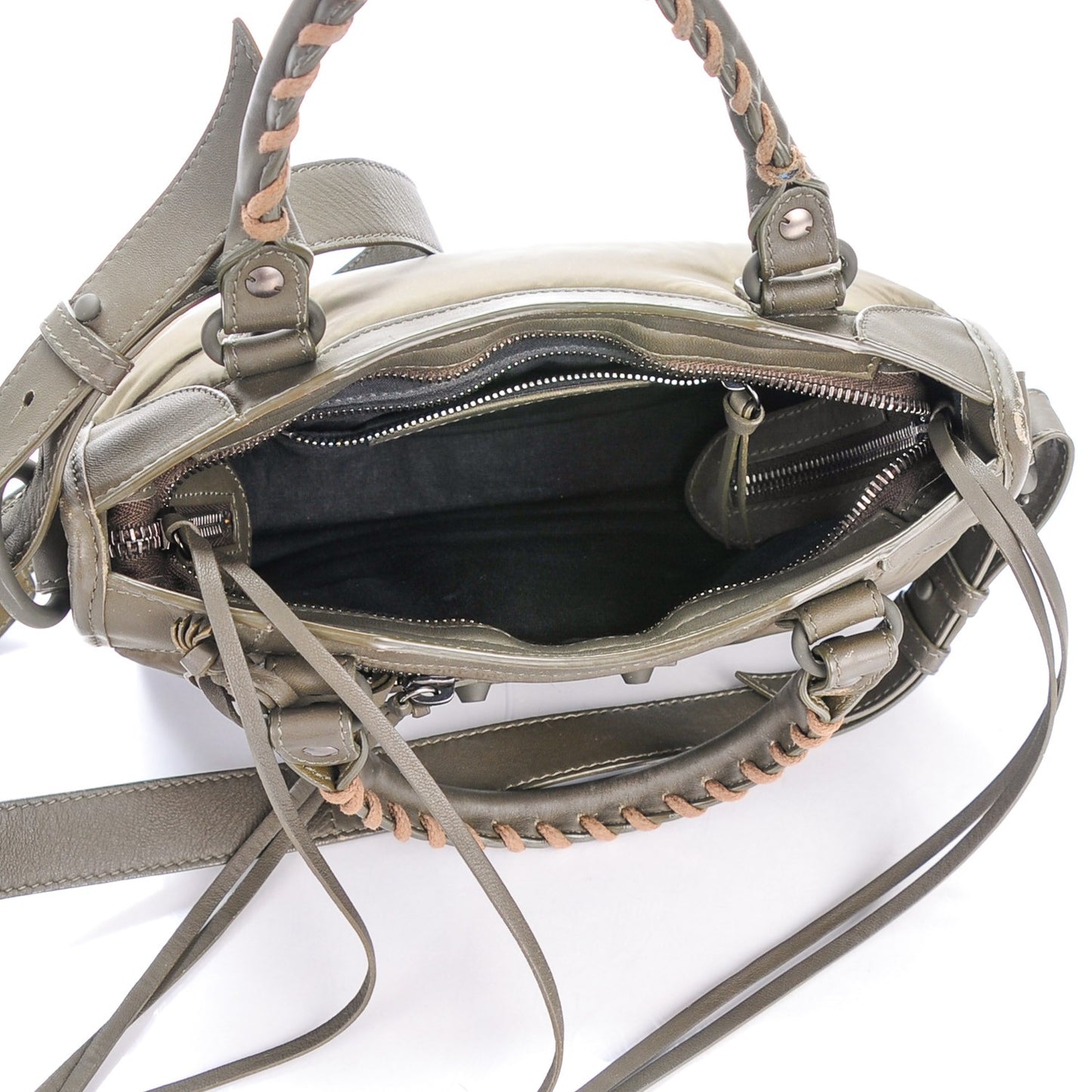 Nylon Agneau Rubber Hardware Mini City Khaki