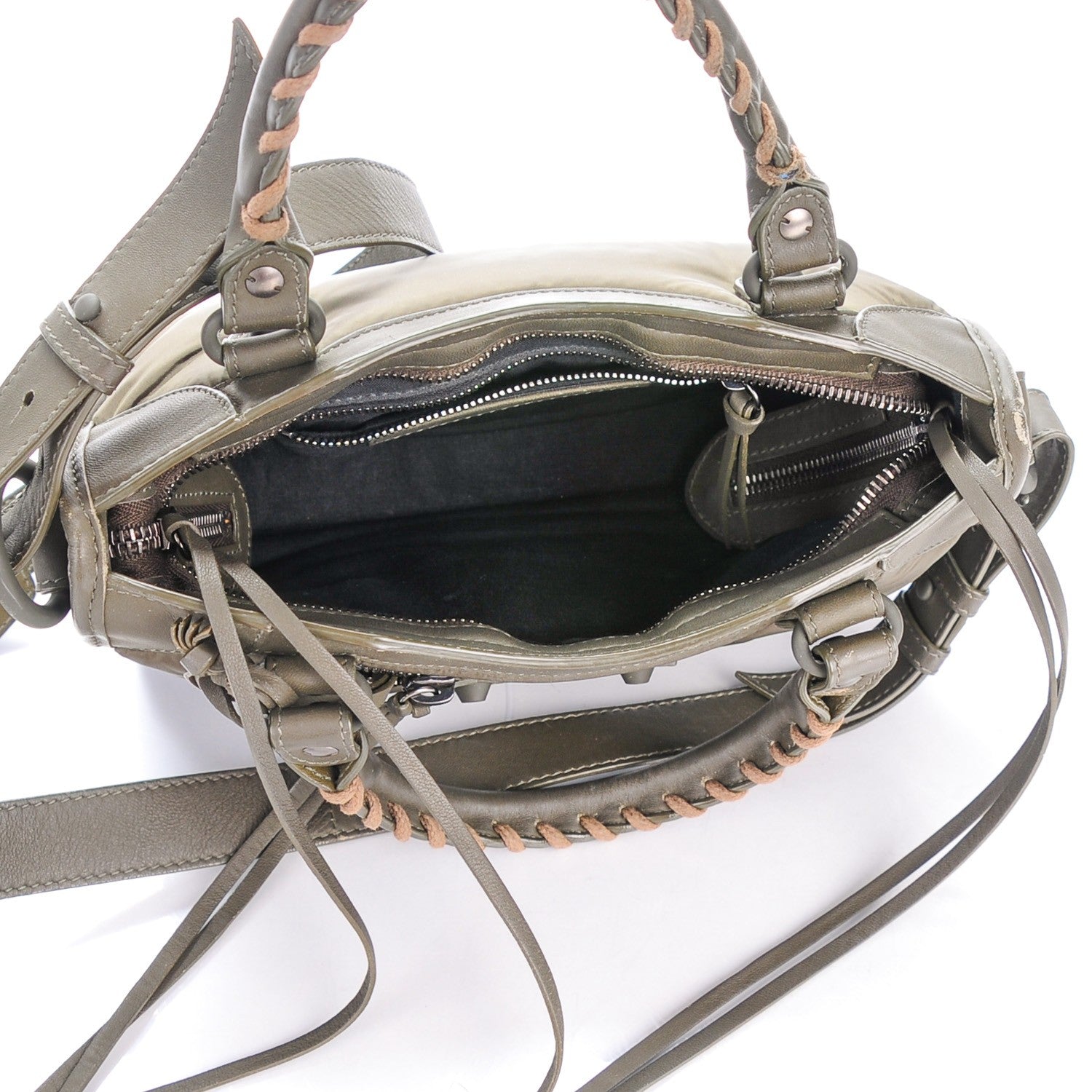 Balenciaga Nylon Agneau Rubber Hardware Mini City Khaki 6 of 8
