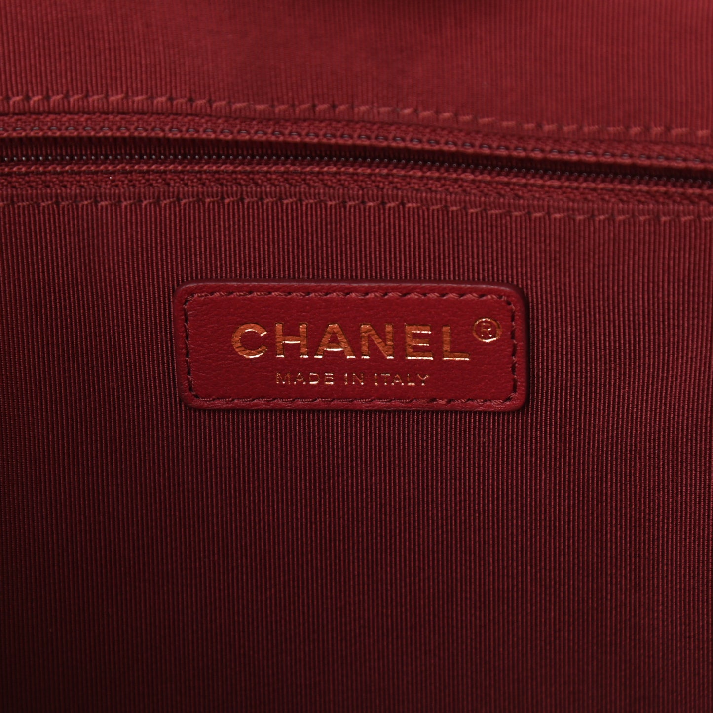 Shiny Aged Calfskin Shopping Bag Red
