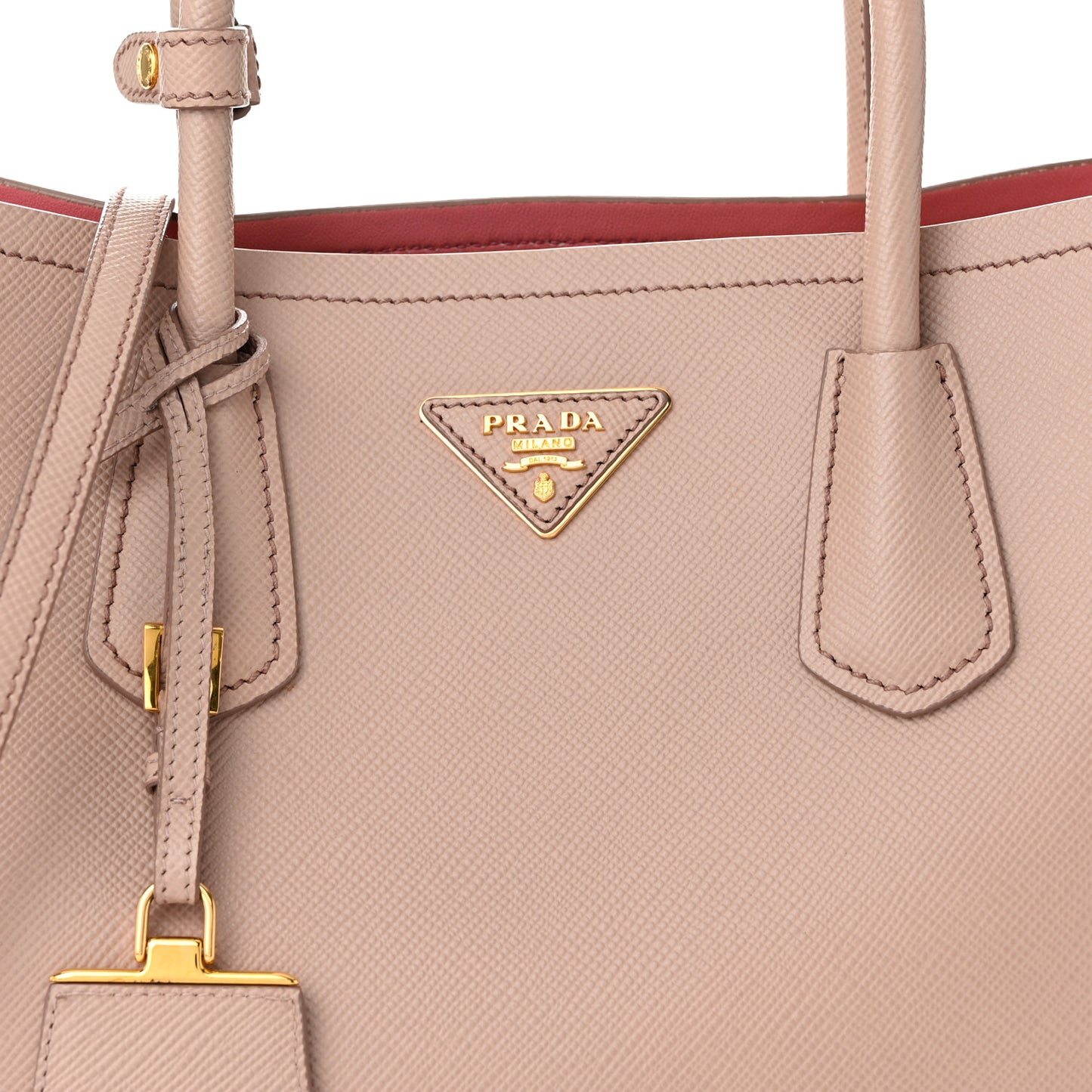 Saffiano Cuir Medium Double Bag Cammeo Rosa